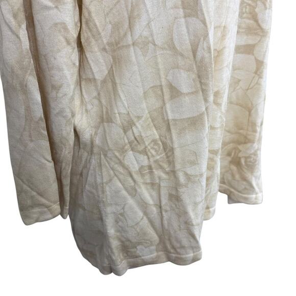 J Jill Silk Cotton Cashmere Blend Beige Ivory Floral Lightweight Sweater sz XL - Picture 2 of 16